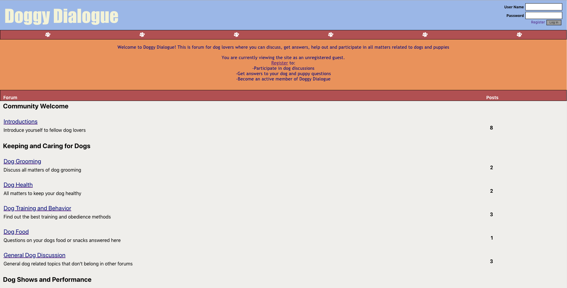landing page for Doggy Dialogue app